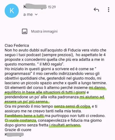 Fiducia Vera Testimonianza Katia